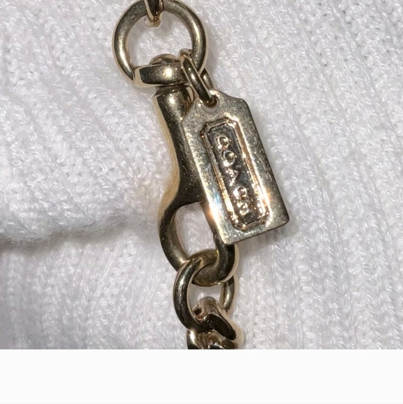 Vintage Coach Pave Signature Retired Statement Necklace goldtone - Picture 5 of 5